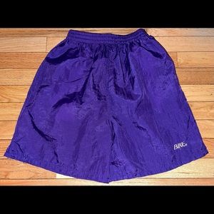 Vintage BIKE 80s 90s Purple Shiny Nylon Baggy Lightweight Shorts Small
